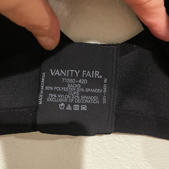 NWOT Black Vanity Fair Bra Style # 71380 Size 42D - Picture 5 of 5
